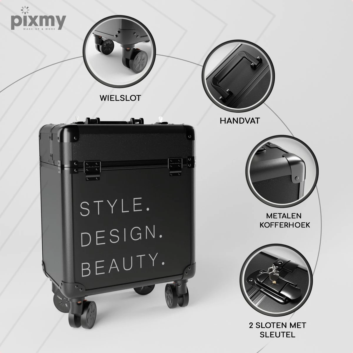 PIXMY® - MT130-S - Make Up Koffer - Cosmetica Koffer - DESIGN 12 PIXMY® - MT130-S - Make Up Koffer - Cosmetica Koffer - DESIGN - Afbeelding 10