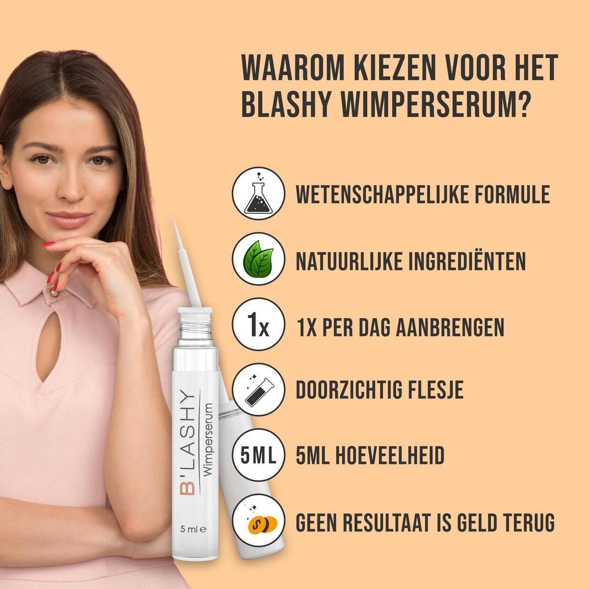B’LASHY® Wimperserum - Wimper Groeimiddel - Wimper Serum Voor Sterke, Lange En Volle Wimpers - 5 Ml 6 B’LASHY® Wimperserum - Wimper Groeimiddel - Wimper Serum Voor Sterke, Lange En Volle Wimpers - 5 Ml - Afbeelding 4