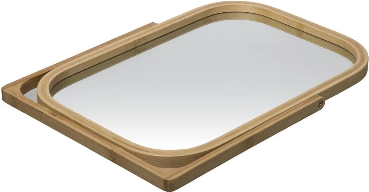 Draaibare Bamboe Spiegel H 39 Cm - Makeup Spiegel 4 Draaibare Bamboe Spiegel H 39 Cm - Makeup Spiegel - Afbeelding 2