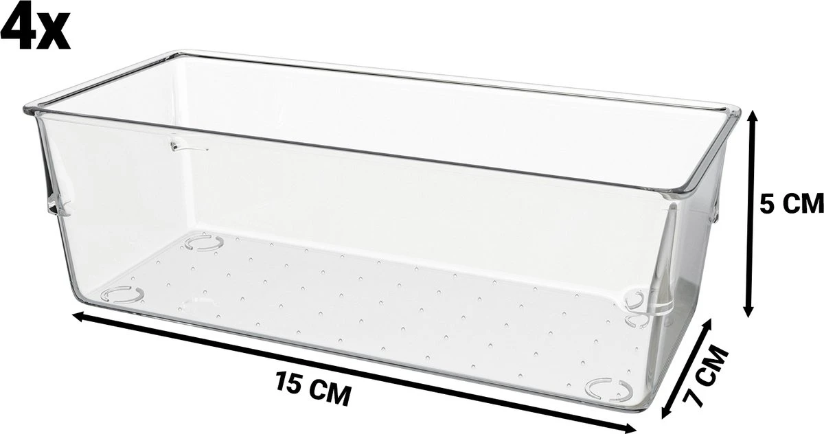 Waal® Lade Organizer (set Van 13 Bakjes) - Lade Verdeler - Keuken - Kantoor - Make-up - Bureau - Transparant 8 Waal® Lade Organizer (set Van 13 Bakjes) - Lade Verdeler - Keuken - Kantoor - Make-up - Bureau - Transparant - Afbeelding 6