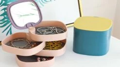 Borvat® | Organizer Juwelen | Sieraden | Make-up | Met Spiegel | Kunststof | Jewellery Box | Opberg Doosje Sieraden | Sieraden Opbergen | Reisetui Sieraden