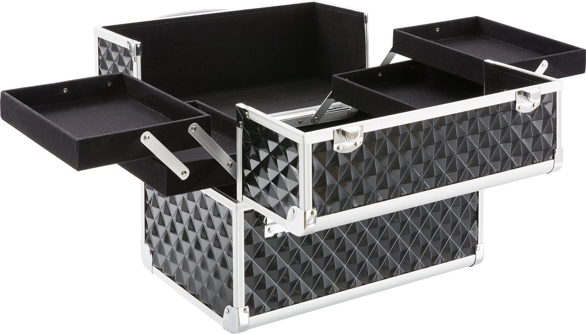 AREBOS Cosmeticakoffer Beauty Case Multikoffer 15 L Zwart 7 AREBOS Cosmeticakoffer Beauty Case Multikoffer 15 L Zwart - Afbeelding 5