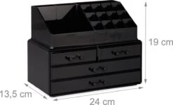 A&K 2in1 Make-up Organizer - 4 Lades Cosmetica Opbergdoos - Kaptafel - Zwart -Cosmetische Kortingen Winkel 1200x731 2