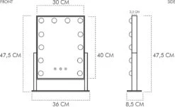 United Entertainment - Hollywood Spiegel Met 12 LEDs - 36x47,5 Cm - Zwart -Cosmetische Kortingen Winkel 1200x739 3