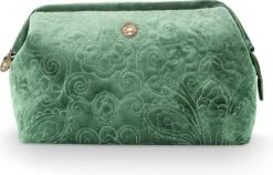 Pip Studio Grote Toilettas Quilty Days - Groen - Fluweel