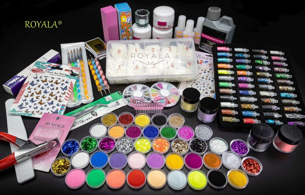Royala - Acrylnagels Starters Pakket Large|L| 125 Delig | 94 Colors | Acryl Nagels Set | Acryl Starter Kit | Nail Art Pakket | 500 Franse Nageltips | Manicure Set Voor Nail Art Kit | Nagel Decoratie | Acryl Poeder | Acryl Vloeistof | Monomeer 3 Royala - Acrylnagels Starters Pakket Large|L| 125 Delig | 94 Colors | Acryl Nagels Set | Acryl Starter Kit | Nail Art Pakket | 500 Franse Nageltips | Manicure Set Voor Nail Art Kit | Nagel Decoratie | Acryl Poeder | Acryl Vloeistof | Monomeer