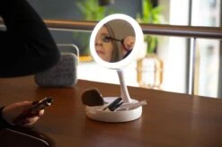 Grundig Opmaakspiegel - LED-verlichting - Opbergruimte Sieraden - Gewone En Vergrotende Spiegel - Wit -Cosmetische Kortingen Winkel 1200x799 23