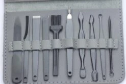 Merkloos Luxe 16-delige | Manicure Set | Met Lederen Opbergetui | Manicureset | Nagelknipper | Grijs -Cosmetische Kortingen Winkel 1200x804 1