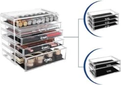 SONGMICS Make-up Organiser, 2-delige Opbergdozen Voor Sieraden En Cosmetica, Stapelbaar, Met 5 Laden, Transparant Polystyreen JMU32TP 10 SONGMICS Make-up Organiser, 2-delige Opbergdozen Voor Sieraden En Cosmetica, Stapelbaar, Met 5 Laden, Transparant Polystyreen JMU32TP -Cosmetische Kortingen Winkel 1200x846 1