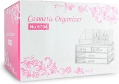 Relaxdays Make-up Organizer - Tweedelig - Cosmetica Opbergdoos - Transparant -Cosmetische Kortingen Winkel 1200x852 8