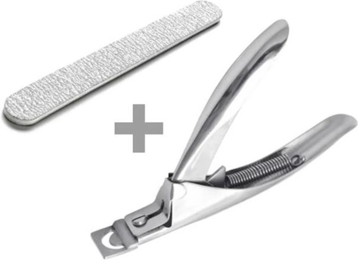 Merkloos Nageltip Knipper RVS + Nagelvijl Zebra Recht 100/180 - Kunstnagel Knipper 3 Merkloos Nageltip Knipper RVS + Nagelvijl Zebra Recht 100/180 - Kunstnagel Knipper