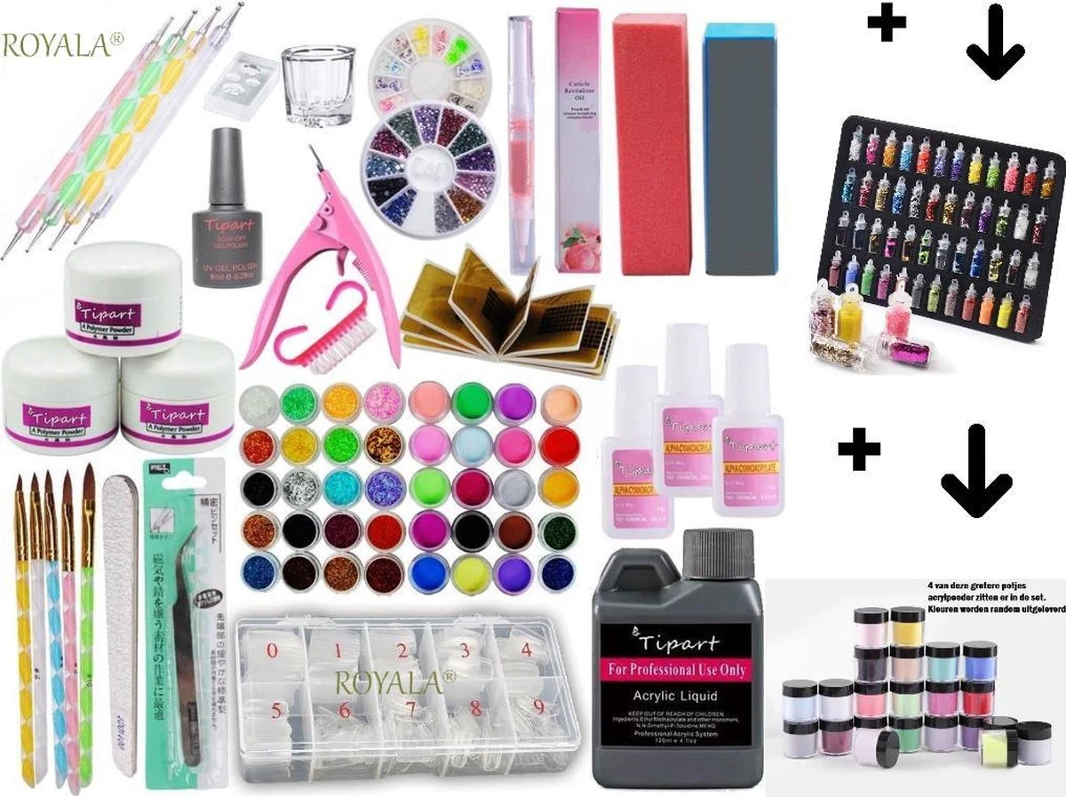 Royala - Acrylnagels Starters Pakket Large|L| 125 Delig | 94 Colors | Acryl Nagels Set | Acryl Starter Kit | Nail Art Pakket | 500 Franse Nageltips | Manicure Set Voor Nail Art Kit | Nagel Decoratie | Acryl Poeder | Acryl Vloeistof | Monomeer 4 Royala - Acrylnagels Starters Pakket Large|L| 125 Delig | 94 Colors | Acryl Nagels Set | Acryl Starter Kit | Nail Art Pakket | 500 Franse Nageltips | Manicure Set Voor Nail Art Kit | Nagel Decoratie | Acryl Poeder | Acryl Vloeistof | Monomeer - Afbeelding 2