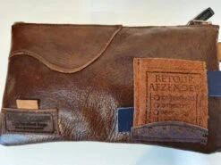 Toetie & Zo Handgemaakte Leren Etui Patchwork Bruin, Telefoontas, Makeuptas, Toilettas, Pennenetui, Medicijntasje, Leder -Cosmetische Kortingen Winkel 1200x899 33