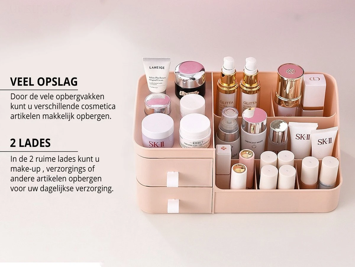 Make-Up Organizer - Cosmetica - Opbergdoos - Roze - Nagellak - Creme - Sieraden - Pennenbakje - Bureau - Organizers - Make Up 5 Make-Up Organizer - Cosmetica - Opbergdoos - Roze - Nagellak - Creme - Sieraden - Pennenbakje - Bureau - Organizers - Make Up - Afbeelding 3