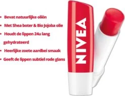 Nivea - Labello Strawberry Shine Lippenbalsem - 5,5 Ml Stick - Lipbalsem - Lipbalm - Lipverzorging - Verrijkt Met Shea Boter En Bio Jojoba Olie -Cosmetische Kortingen Winkel 1200x922