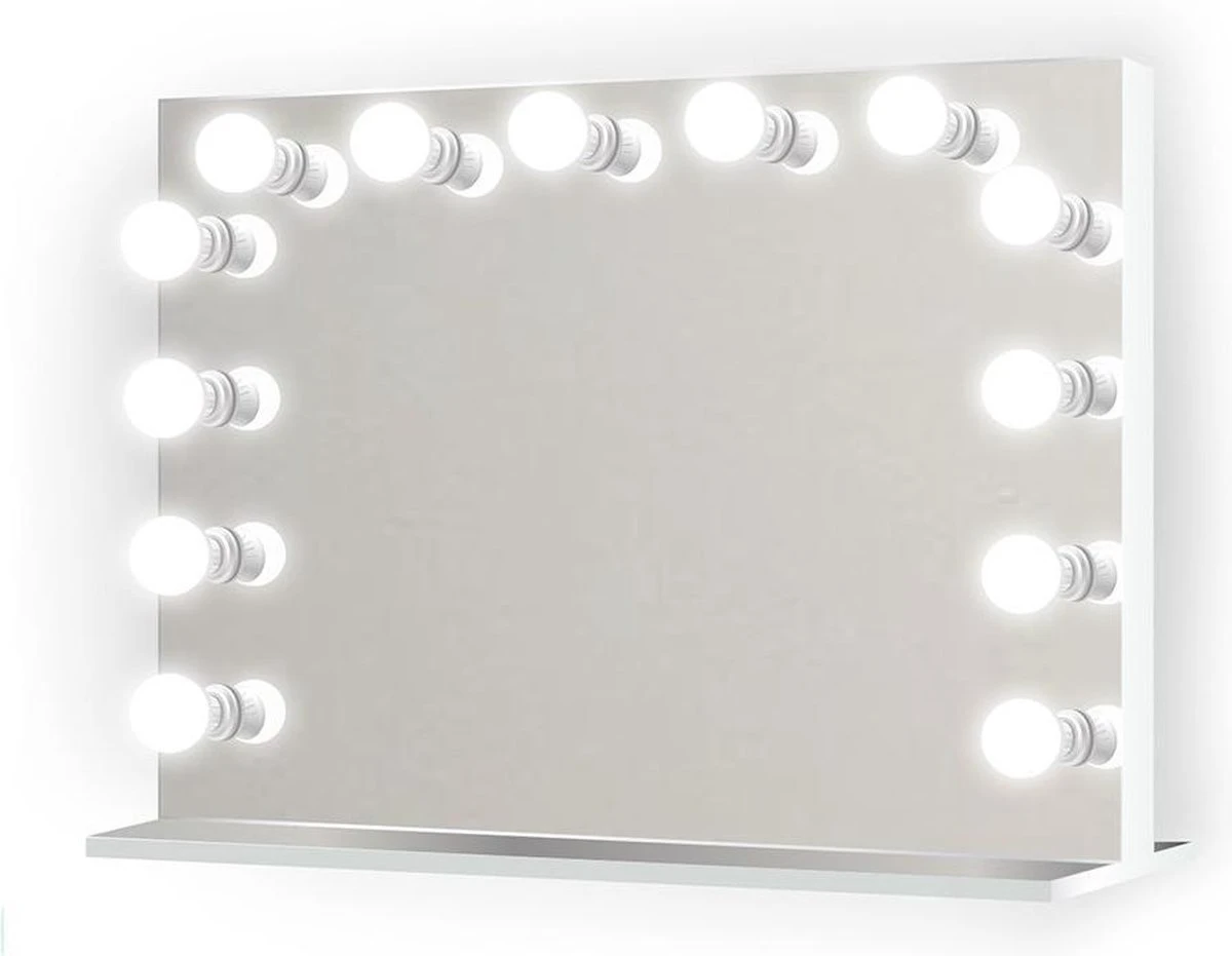 Bright Beauty Vanity Hollywood Make Up Spiegel Met Verlichting - 80 X 65 Cm - Dimbaar - Zonder Rand - Spiegelglas 3 Bright Beauty Vanity Hollywood Make Up Spiegel Met Verlichting - 80 X 65 Cm - Dimbaar - Zonder Rand - Spiegelglas