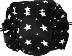 Fako Fashion® - Magic Travel Pouch - Cosmetic Opberg Tas - Make-up Opbergsysteem - Make-up Toilettas - Reistas - Cosmetica Accessoires Organiser - Handige Toilettas - Sterren Zwart