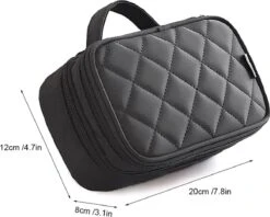 IBright Make-up Tasje Met Spiegel - 2 Lagen - Met Handige Vakjes - Cosmetica Organizer - Toilettas Maat S - Zwart -Cosmetische Kortingen Winkel 1200x962 11