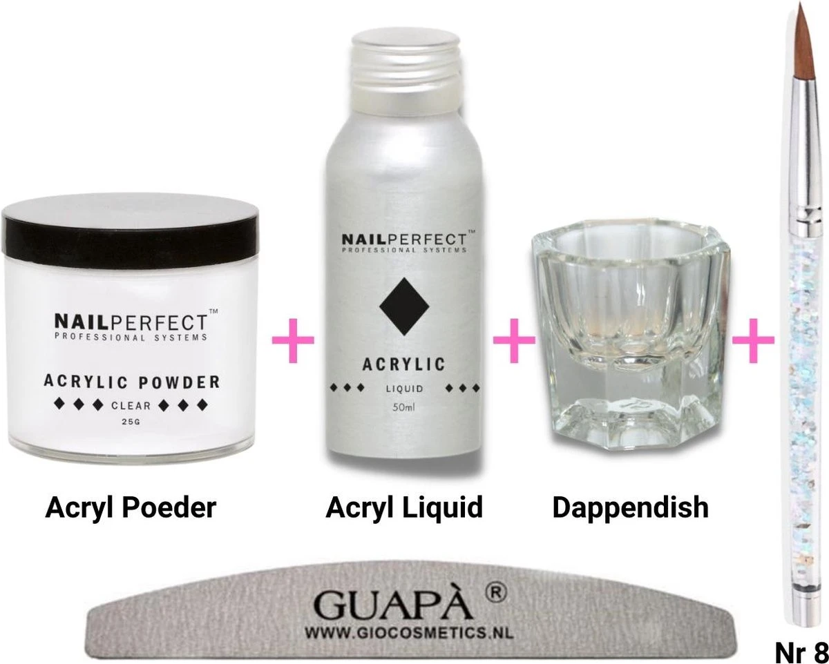 GUAPÀ® Acryl Starterspakket Transparant Clear | Acryl Poeder | Acrylic Liquid | Acryl Penselen | Dappendish | Acryl Nagels | Professionele Kwaliteit 3 GUAPÀ® Acryl Starterspakket Transparant Clear | Acryl Poeder | Acrylic Liquid | Acryl Penselen | Dappendish | Acryl Nagels | Professionele Kwaliteit