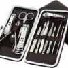 Merkloos Manicure & Pedicure Set - Uitgebreide 12-Delige RVS Nagel Gezicht Verzorging Set - Reisset Met Nagelknippers - Nageletui Manicureset Pedicureset Nagel Verzorging Nagelriem Trimmer Bokkenpoot & Nagelschaar - Met Lederen Etui -Cosmetische Kortingen Winkel 1200x966 4