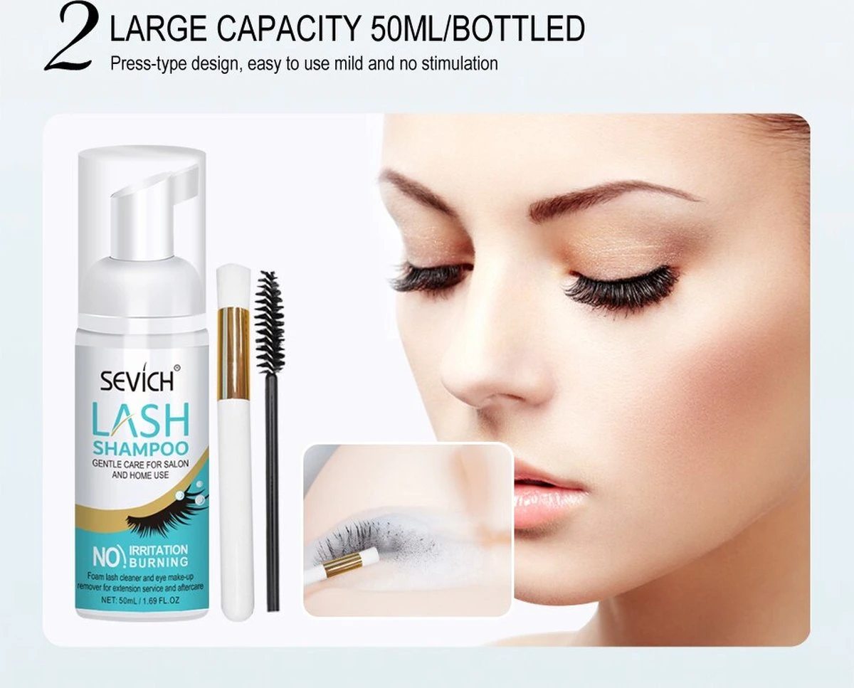 Sevich Wimper Extensions Cleanser - Wimpershampoo - Lash Foam Shampoo - Lash Cleanser - Wimper-shampoo - Assortiment 'Het Gemak' 10 Sevich Wimper Extensions Cleanser - Wimpershampoo - Lash Foam Shampoo - Lash Cleanser - Wimper-shampoo - Assortiment 'Het Gemak' - Afbeelding 8