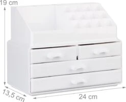 Relaxdays Make-up Organizer - Tweedelig - Cosmetica Opbergdoos - Wit -Cosmetische Kortingen Winkel 1200x975 4