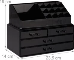 Relaxdays Make-up Organizer - Sieradendoosje - Cosmetica - Zwart -Cosmetische Kortingen Winkel 1200x978 2