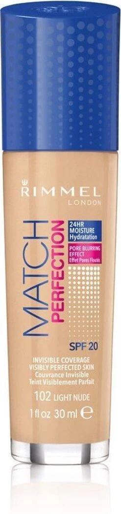Rimmel London Match Perfection Foundation 102 Light Nude -Cosmetische Kortingen Winkel 284x1200 2