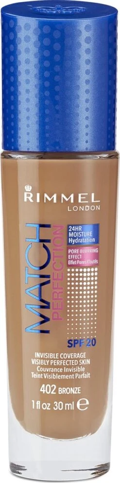 Rimmel London Match Perfection Foundation - 402 Bronze - Beige 20 Rimmel London Match Perfection Foundation - 402 Bronze - Beige -Cosmetische Kortingen Winkel 300x1200 2