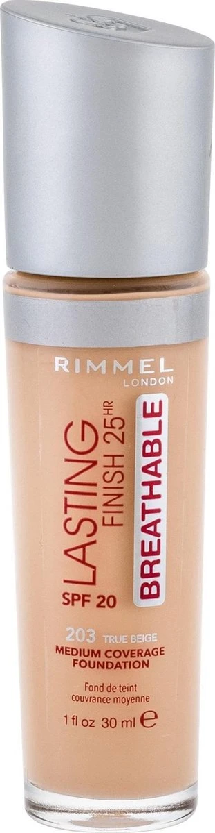 Rimmel London Rimmel Lasting Finish Breathable Foundation - 203 True Beige 6 Rimmel London Rimmel Lasting Finish Breathable Foundation - 203 True Beige - Afbeelding 4