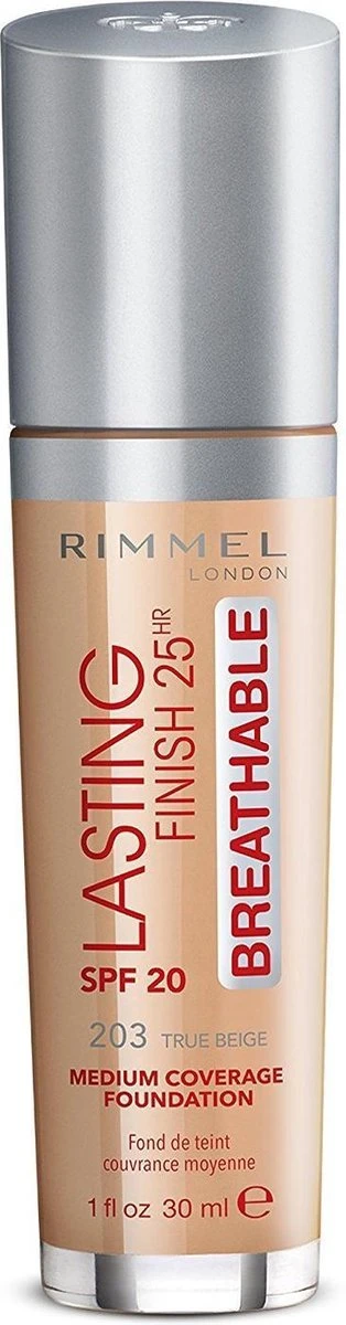 Rimmel London Rimmel Lasting Finish Breathable Foundation - 203 True Beige 3 Rimmel London Rimmel Lasting Finish Breathable Foundation - 203 True Beige