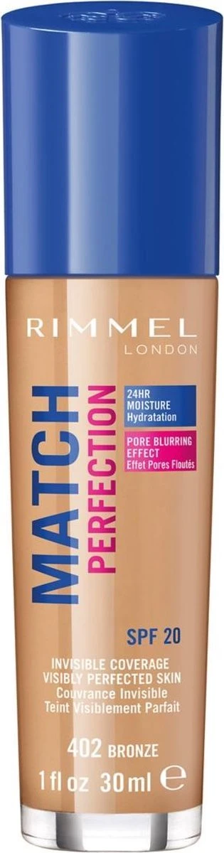 Rimmel London Match Perfection Foundation - 402 Bronze - Beige 3 Rimmel London Match Perfection Foundation - 402 Bronze - Beige