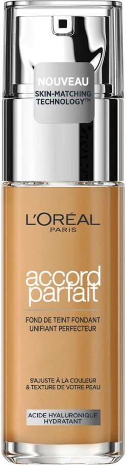 L’Oréal Paris - Accord Parfait Foundation - 5D/W - Natuurlijk Dekkende Foundation Met Hyaluronzuur En SPF 16 - 30 Ml