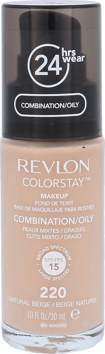Revlon Colorstay Foundation With Pump - 220 Natural Beige (Oily Skin) 10 Revlon Colorstay Foundation With Pump - 220 Natural Beige (Oily Skin) - Afbeelding 8