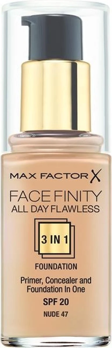 Max Factor Facefinity All Day Flawless 3-in-1 Liquid Foundation - 047 Nude 5 Max Factor Facefinity All Day Flawless 3-in-1 Liquid Foundation - 047 Nude - Afbeelding 3