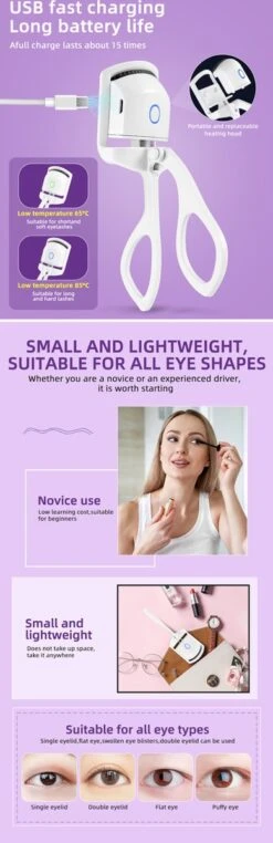 BeautyTech Elektrische Wimperkruller/Wimperkrultang - Roze - Oplaadbaar - Beauty - Verzorging - Make Up -Cosmetische Kortingen Winkel 389x1200 13