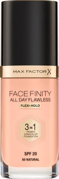 Max Factor Facefinity All Day Flawless 3-in-1 Liquid Foundation - 050 Natural 29 Max Factor Facefinity All Day Flawless 3-in-1 Liquid Foundation - 050 Natural -Cosmetische Kortingen Winkel 394x1200 1