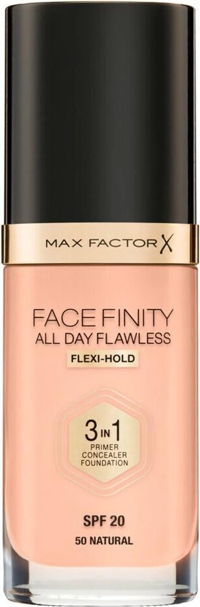 Max Factor Facefinity All Day Flawless 3-in-1 Liquid Foundation - 050 Natural 3 Max Factor Facefinity All Day Flawless 3-in-1 Liquid Foundation - 050 Natural