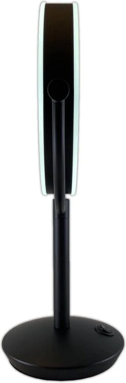 Metalen Verlichte Make-up LED Spiegel Mat Zwart 10x Vergroting 19cm Doorsnee, Inculsief 4x AA Batterijen En USB Stroomkabel -Cosmetische Kortingen Winkel 397x1200 2