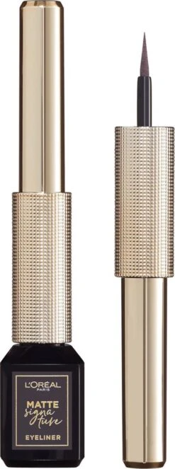 L'Oréal Paris Matte Signature Eyeliner Van Superliner – Matte Liquid Eyeliner – Waterproof - 06 Greige Signature – Grijs -Cosmetische Kortingen Winkel 447x1200 3