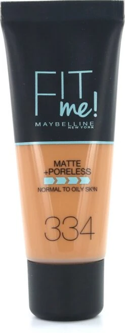 Maybelline Fit Me Matte & Poreless Foundation - 334 Warm Tan -Cosmetische Kortingen Winkel 453x1200 2