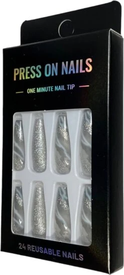 Merkloos Press On Nails - Nep Nagels - Silver - Almond - Coffin - Plak Nagels - Kunstnagels Nailart - Zelfklevend 9 Merkloos Press On Nails - Nep Nagels - Silver - Almond - Coffin - Plak Nagels - Kunstnagels Nailart - Zelfklevend -Cosmetische Kortingen Winkel 542x1200 4
