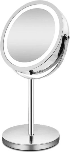 A&K Make Up Spiegel Met Ringverlichting | LED Verlichting | Scheerspiegel - Zilver -Cosmetische Kortingen Winkel 556x1200 7