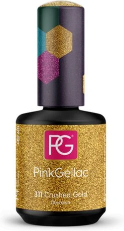 Pink Gellac - Crushed Gold - Gellak - Vegan - Goud - Glanzend - 15ml -Cosmetische Kortingen Winkel 645x1200 3