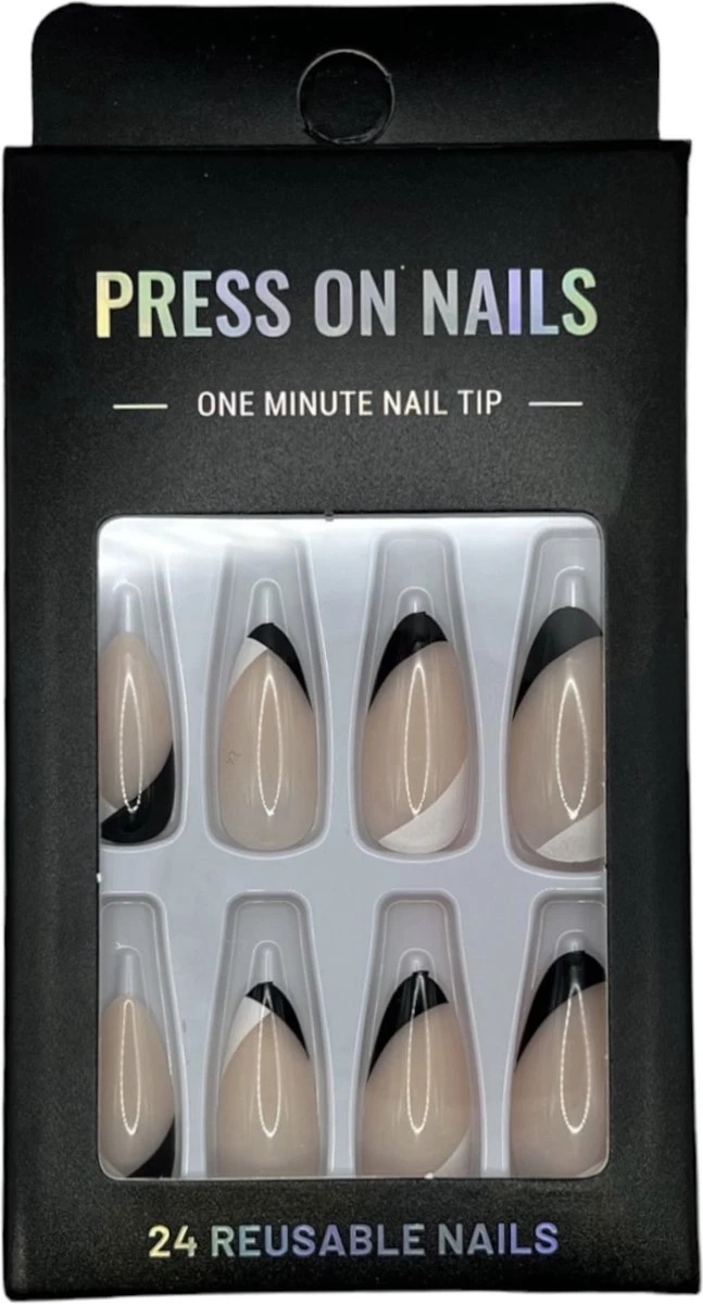 Merkloos Press On Nails - Nep Nagels - Zwart Wit - Almond - Manicure - Plak Nagels - Kunstnagels Nailart - Zelfklevend 4 Merkloos Press On Nails - Nep Nagels - Zwart Wit - Almond - Manicure - Plak Nagels - Kunstnagels Nailart - Zelfklevend - Afbeelding 2