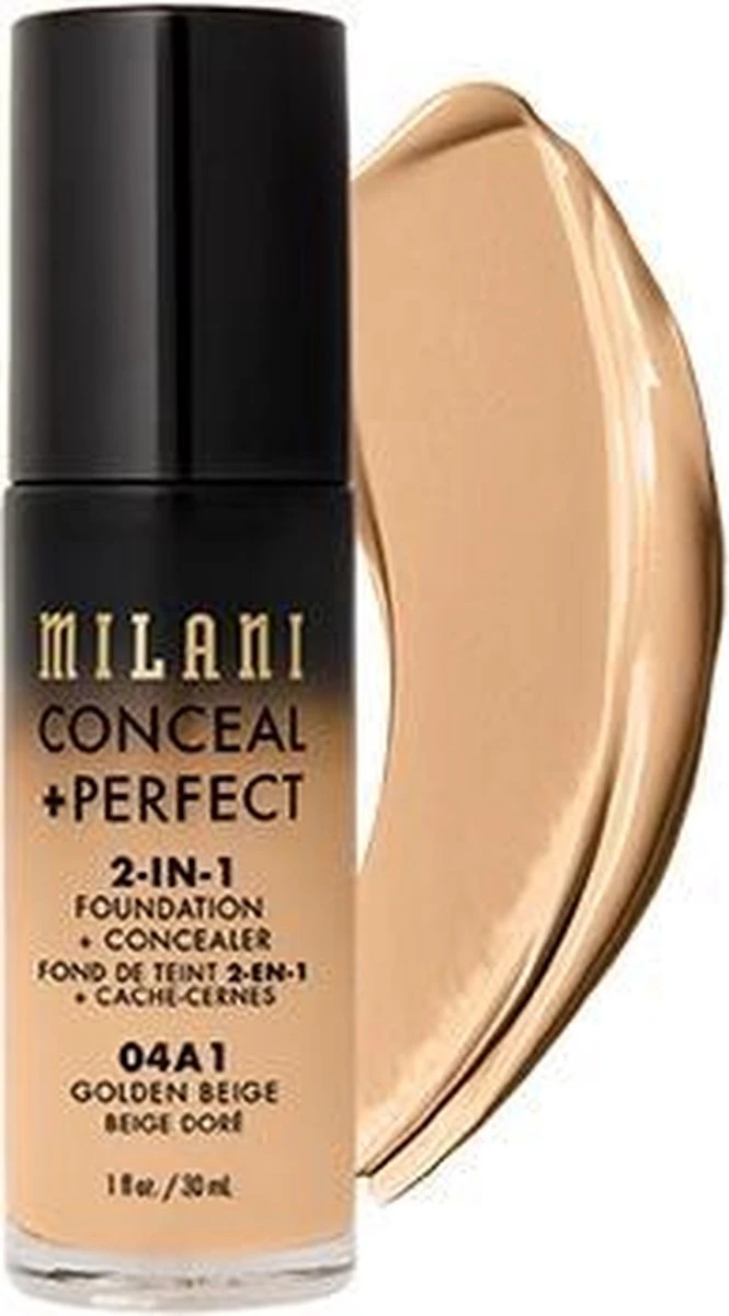 Milani Conceal + Perfect 2-in-1 Foundation + Concealer - Golden Beige 4 Milani Conceal + Perfect 2-in-1 Foundation + Concealer - Golden Beige - Afbeelding 2