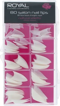 Royal 80 Salon Nail Tips - Natural Stiletto