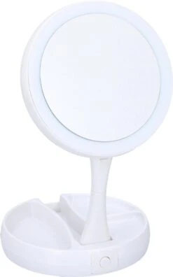 Grundig Opmaakspiegel - LED-verlichting - Opbergruimte Sieraden - Gewone En Vergrotende Spiegel - Wit -Cosmetische Kortingen Winkel 748x1200 4