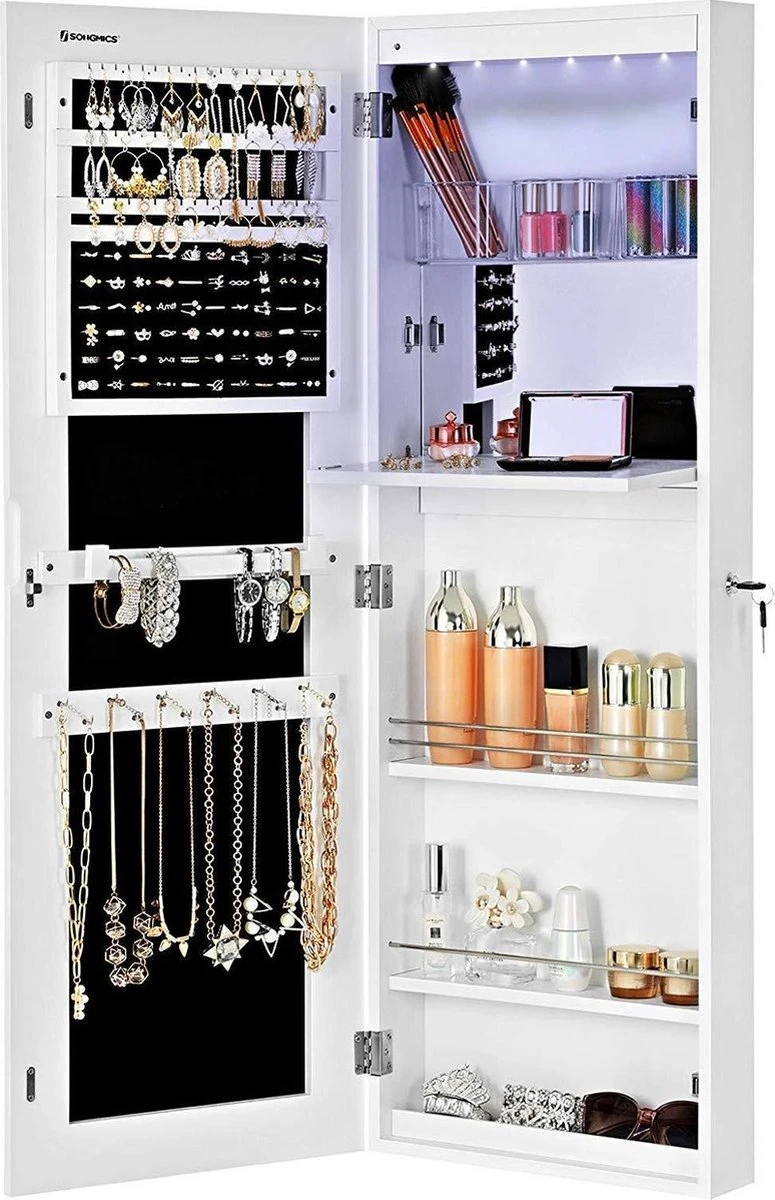 Nancy's Make-up Organizer – Sieraden & Spiegelkast – Spiegelkast, Deur & Wandhouder Met Binnenspiegel – Make-up Opbergen 5 Nancy's Make-up Organizer – Sieraden & Spiegelkast – Spiegelkast, Deur & Wandhouder Met Binnenspiegel – Make-up Opbergen - Afbeelding 3
