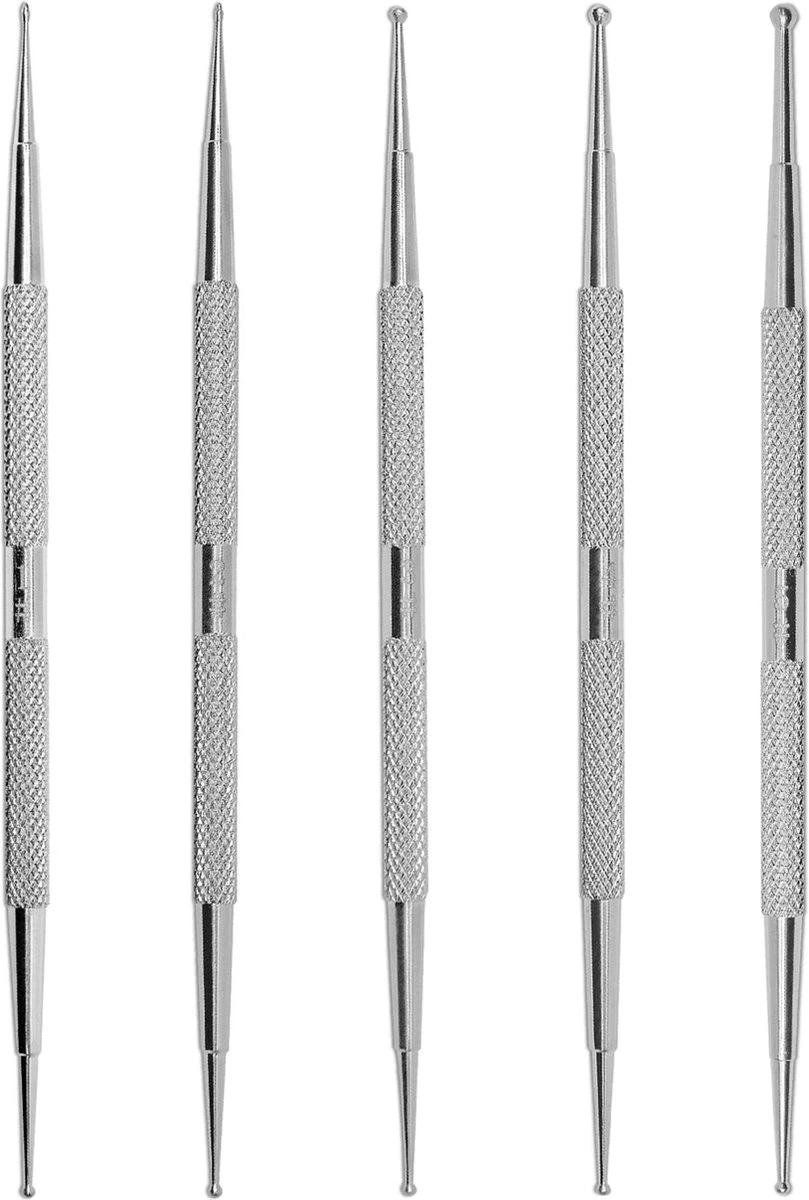 YUBBI™ 5 Delige Nail Art Dotting Tool Set - Nagellak Acryl Penselen - Dubbelzijdig - RVS - 10 Maten 3 YUBBI™ 5 Delige Nail Art Dotting Tool Set - Nagellak Acryl Penselen - Dubbelzijdig - RVS - 10 Maten